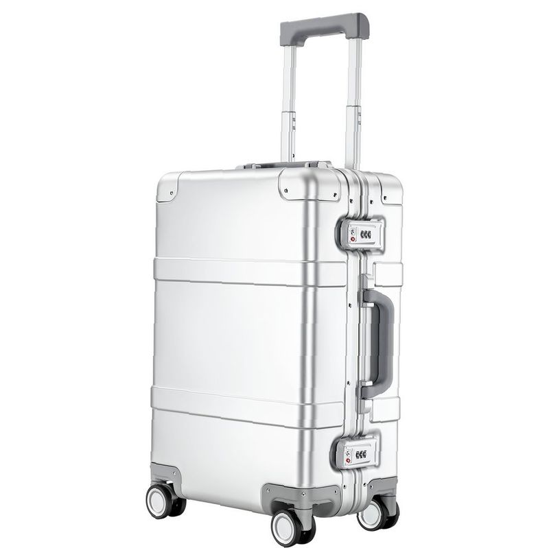 Чемодан Metal Luggage, серебристый